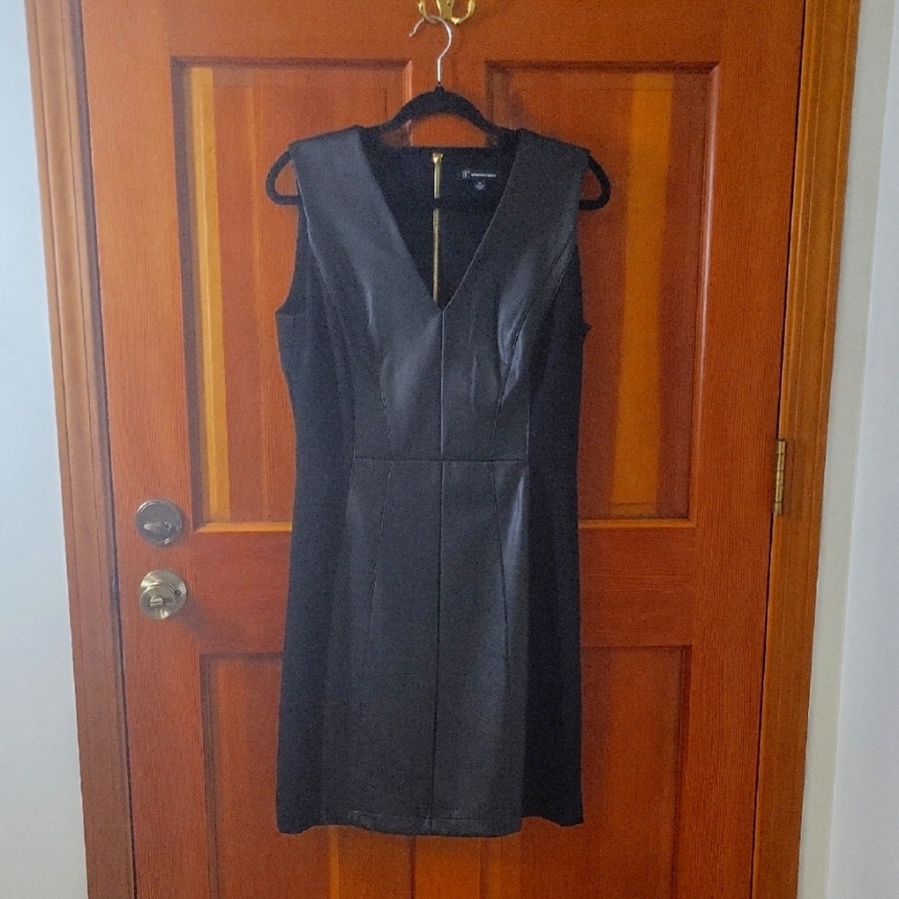 INC International Concepts Black Sheath Mini Dress V-Neck Sleeveless